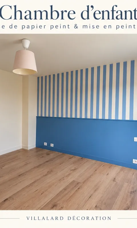 pose de papier peint et mise en peinture